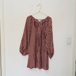 H & M Patterned Pink Bronze Brown Black Mini Dress 🔥